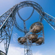 The 75-meter-tall (246-foot) ground structure transmits energy wirelessly across approximately 55 meters (180 feet)